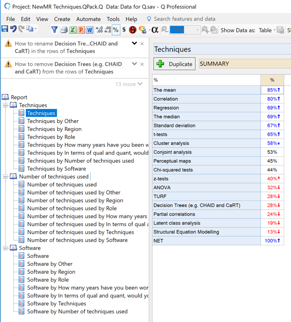 Folders in Displayr
