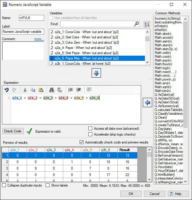 JavaScript expression window