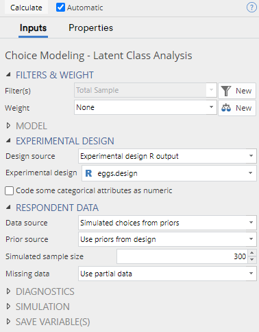 Choice modeling latent class analysis
