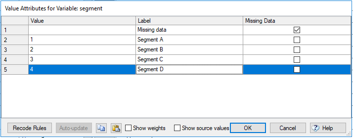 Segment variable attributes box