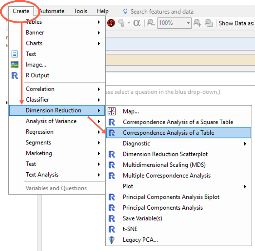 Selecting CA from menu
